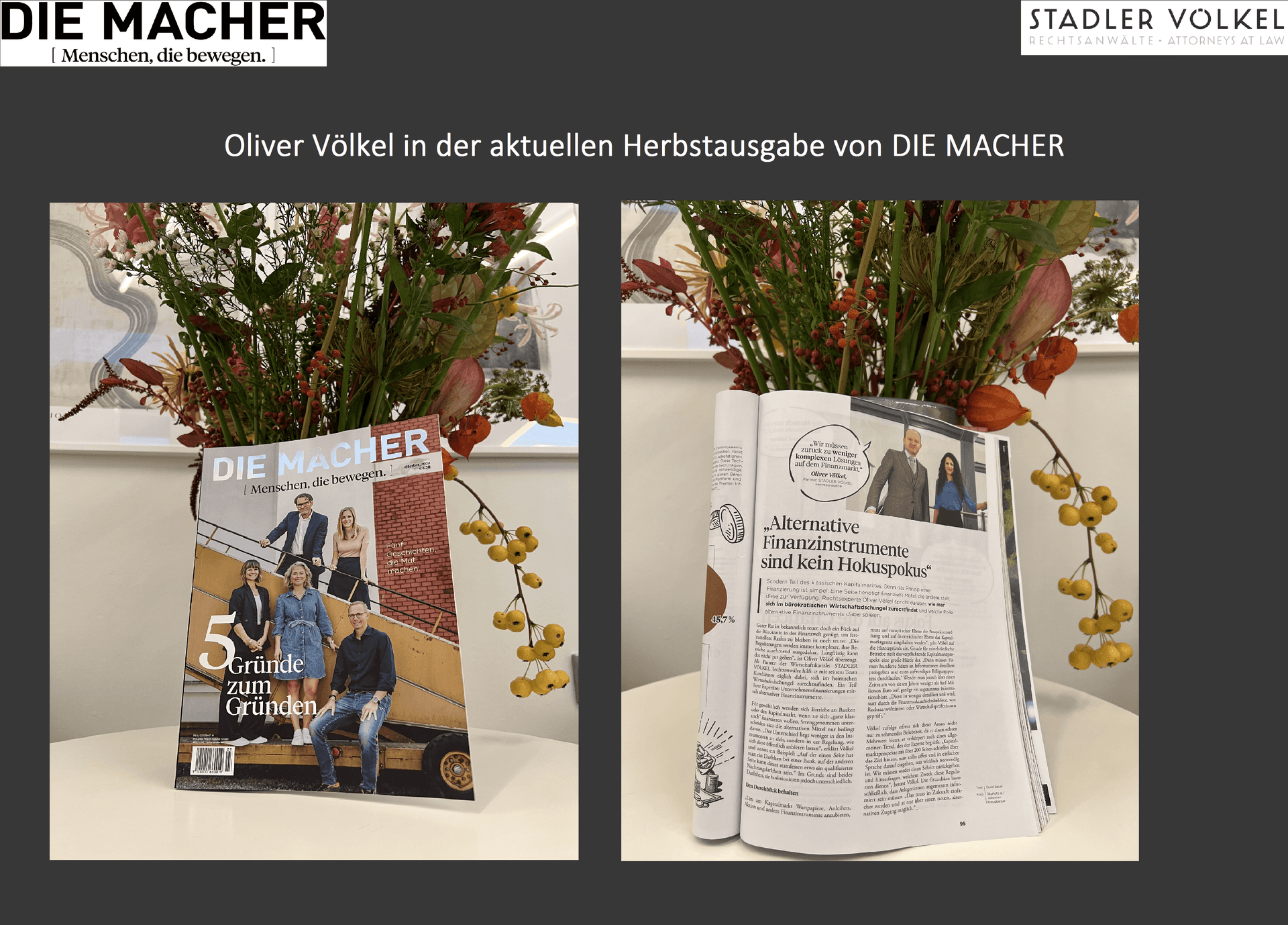 Oliver Völkel in the current autumn issue of DIE MACHER