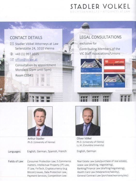 Recommended Lawyers of the Vienna International Center