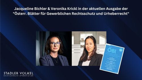 Jacqueline Bichler & Veronika Krickl in the current edition of "Österr. Blätter für Gewerblichen Rechtsschutz und Urheberrecht"